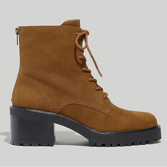 Madewell The Bradley Lace-Up Lugsole Boot Color Burled Wood Size 8 - Picture 3 of 16